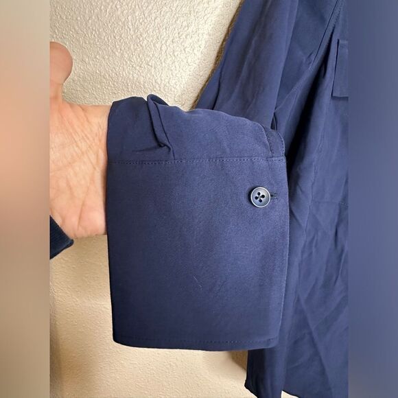 Good American Womens Hi-Low Point-Collar Button-Down Top Blue 1 US S - Picture 2 of 7